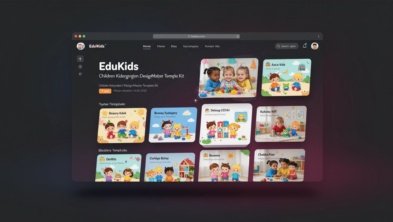Preview of EduKids - Children Kidergarten DesignMaster Template Kit