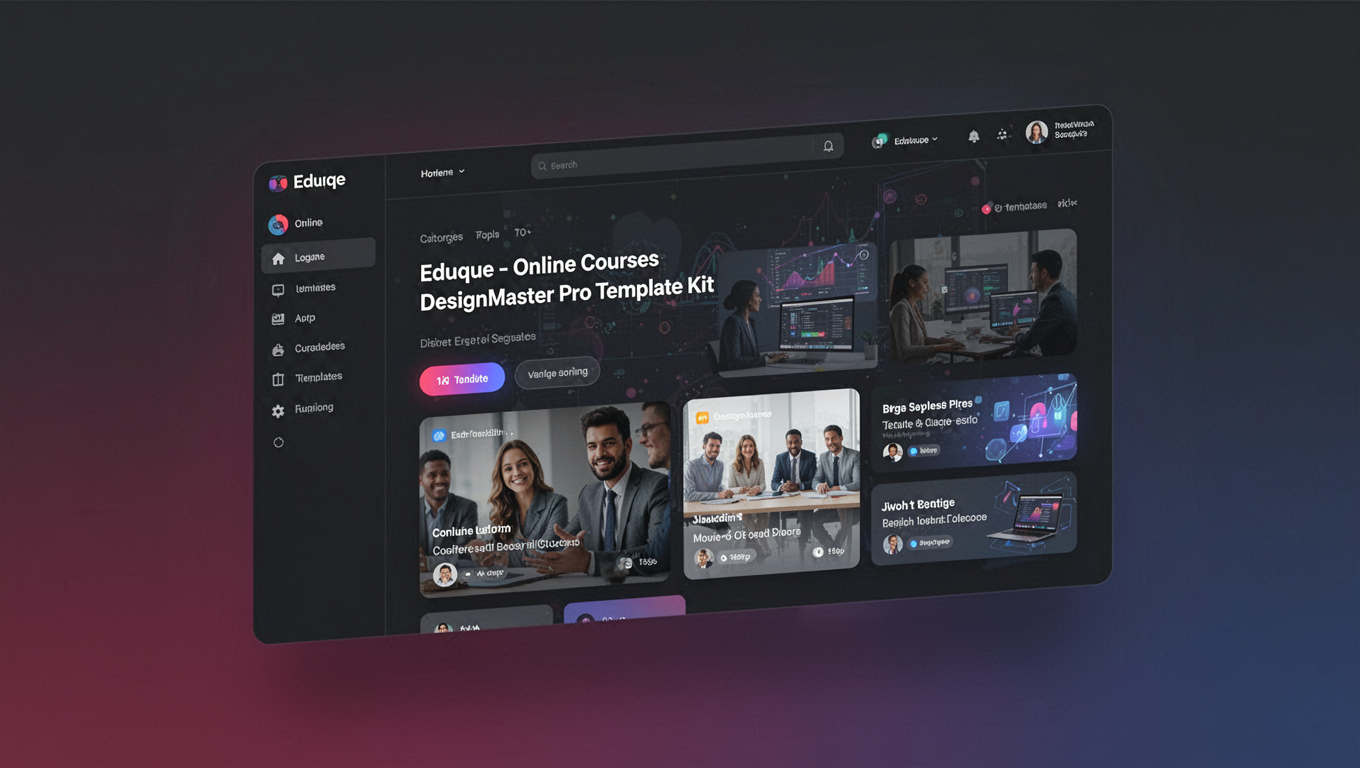 Preview of Eduqe - Online Courses DesignMaster Pro Template Kit