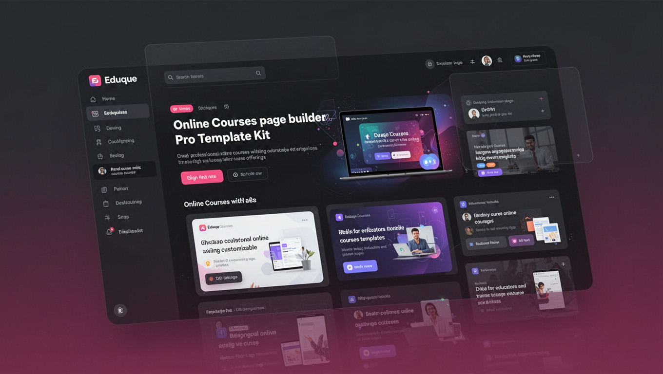 Preview of Eduqe - Online Courses Elementor Pro Template Kit