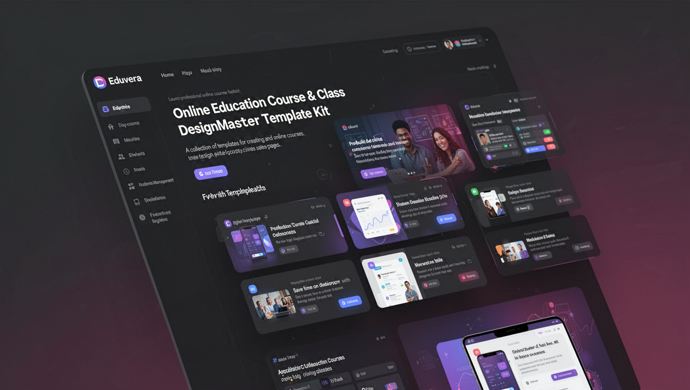 Preview of Eduvera - Online Education Course & Class DesignMaster Template Kit