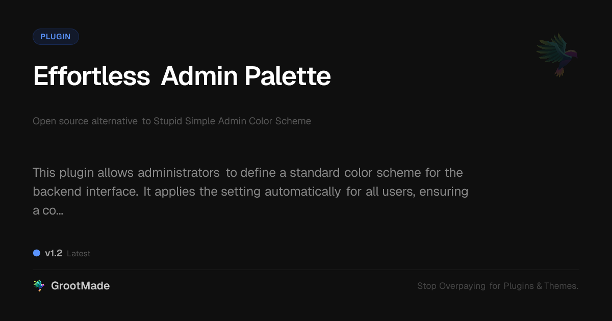 Preview of Effortless Admin Palette