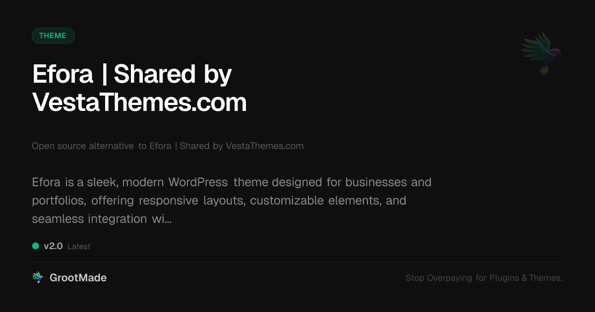 Preview of Efora | Shared by VestaThemes.com