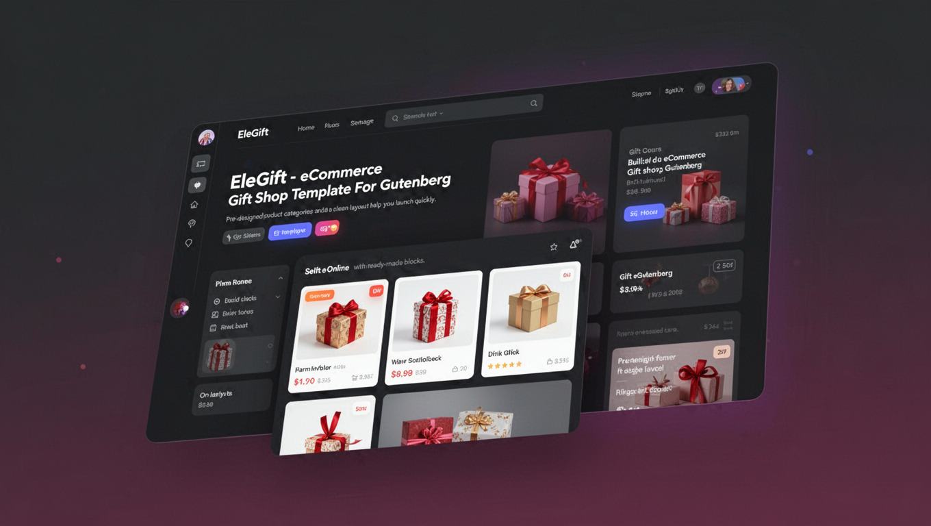 Preview of EleGift - eCommerce Gift Shop Template For Gutenberg
