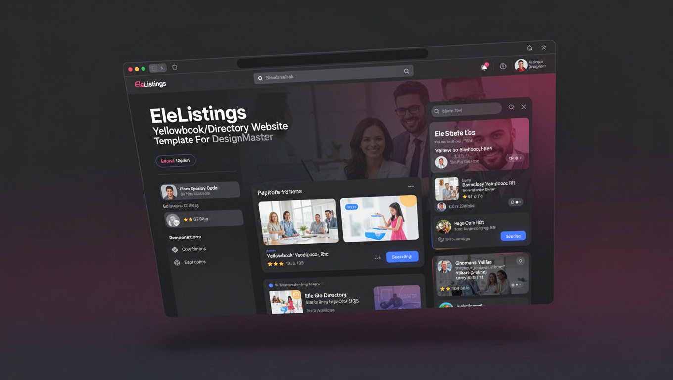 Preview of EleListings - Yellowbook/Directory Website Template For DesignMaster