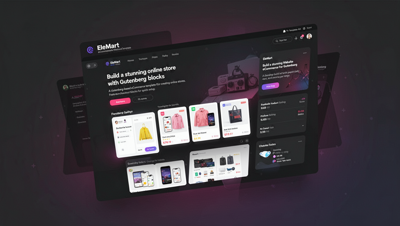 Preview of EleMart - eCommerce Website Template For Gutenberg