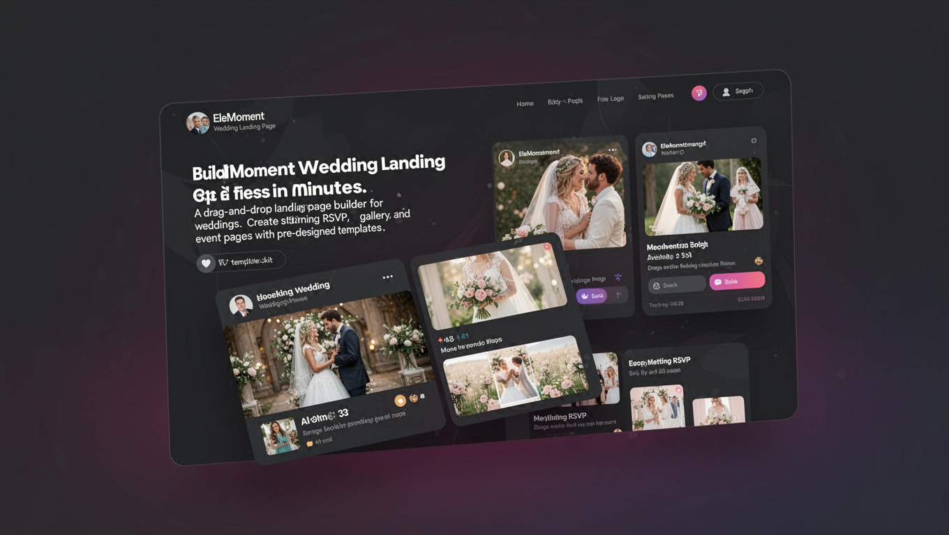 Preview of EleMoment Wedding Landing Page