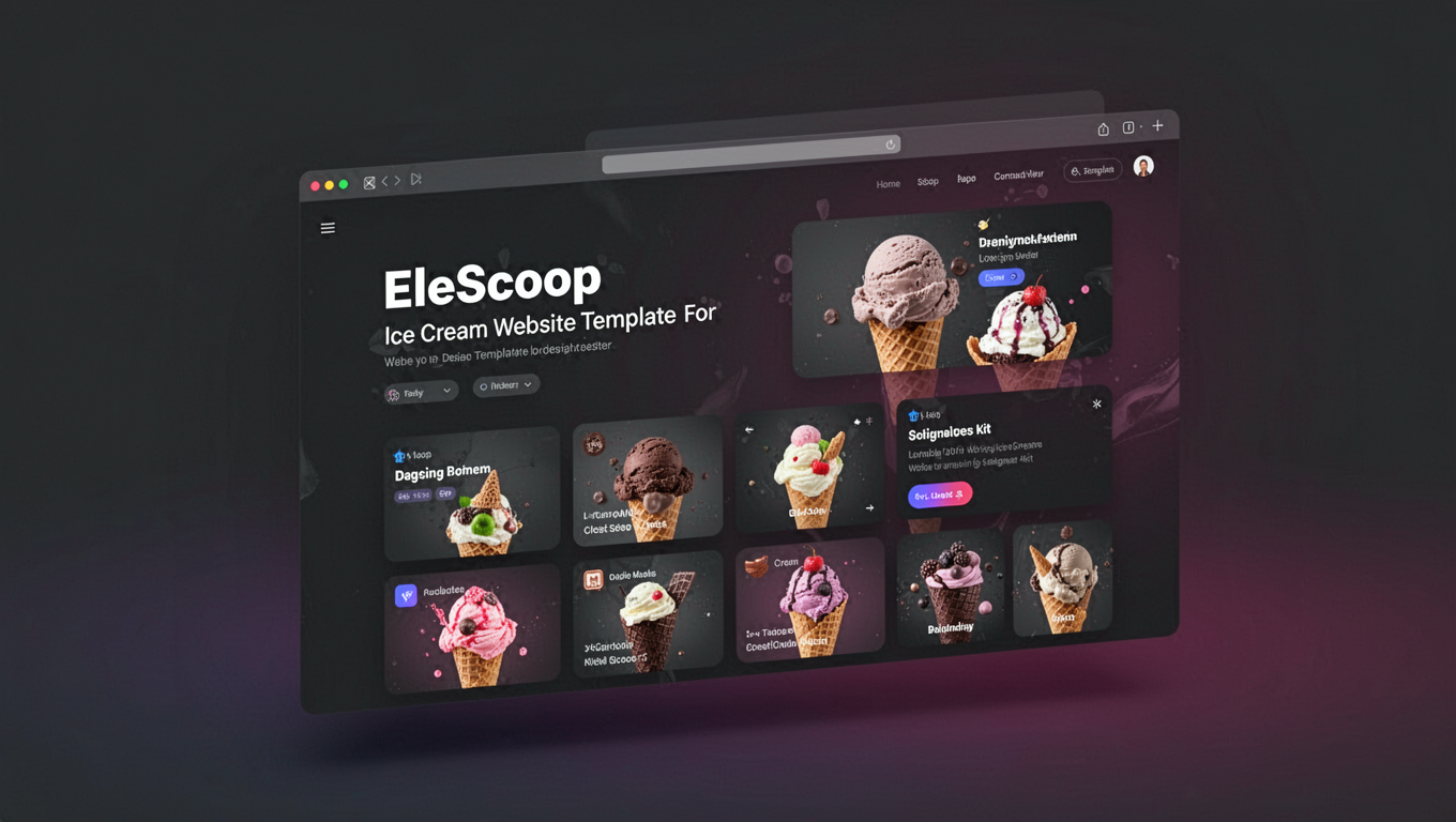 Preview of EleScoop - Ice Cream Website Template For DesignMaster