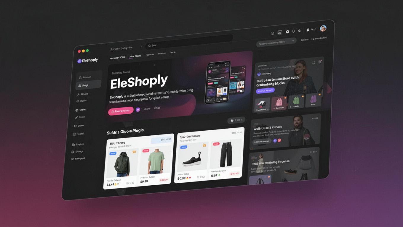 Preview of EleShoply - Ecommerce Website Template For Gutenberg