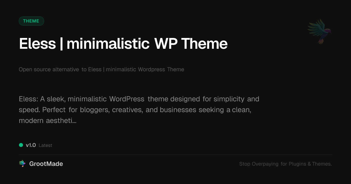 Preview of Eless | minimalistic WP Theme
