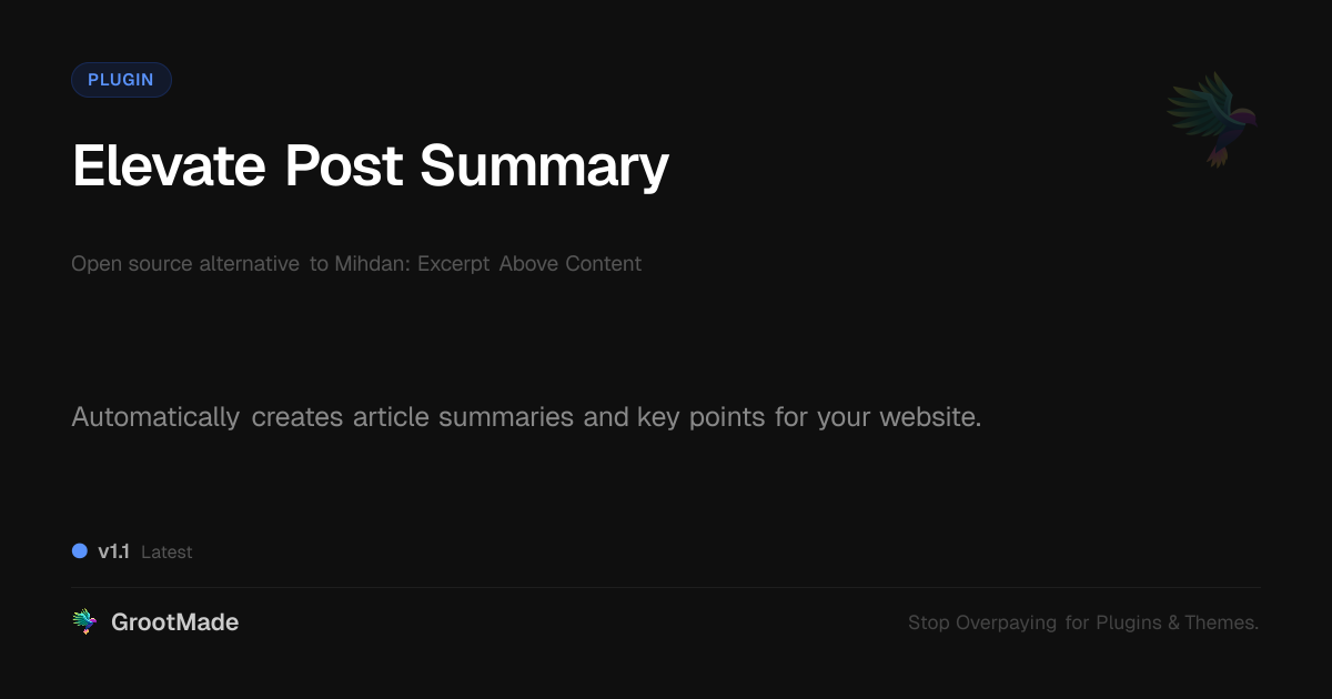 Preview of Elevate Post Summary