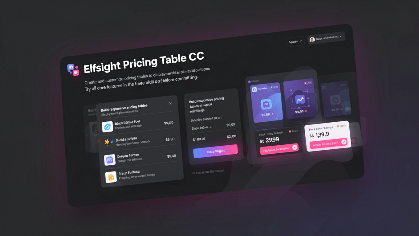 Preview of Elfsight Pricing Table CC