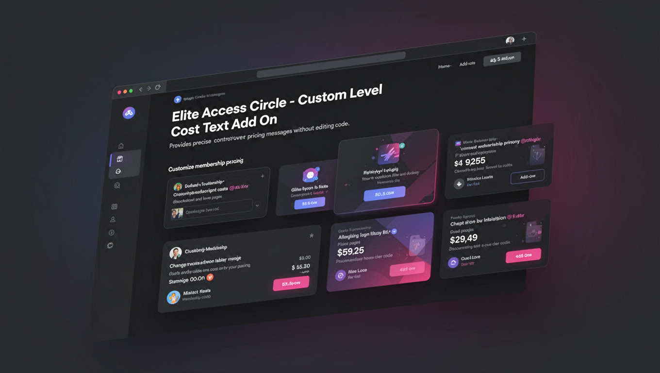 Preview of Elite Access Circle - Custom Level Cost Text Add On