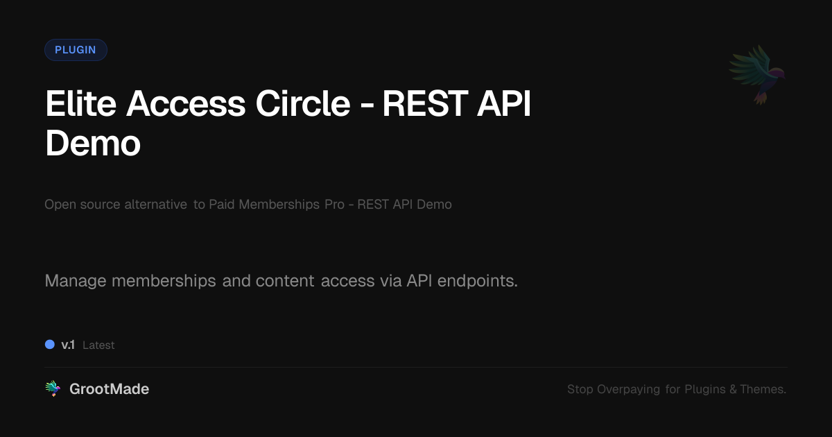 Preview of Elite Access Circle - REST API Demo