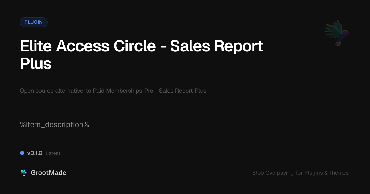 Preview of Elite Access Circle - Sales Report Plus