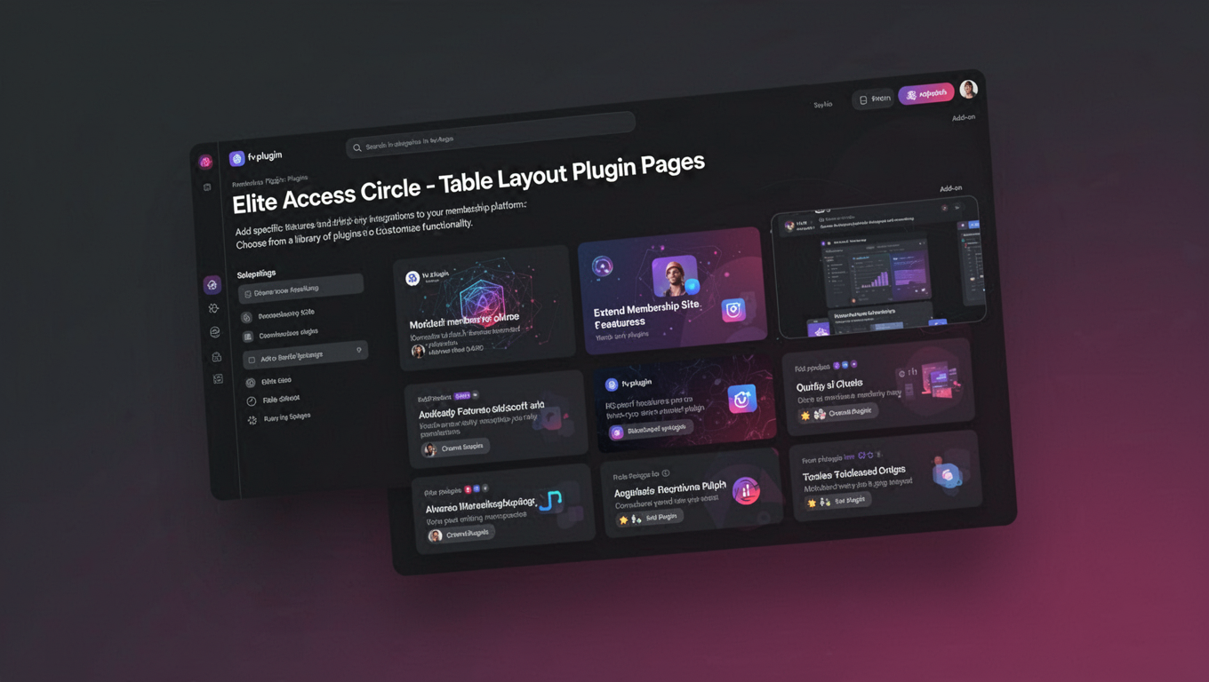 Preview of Elite Access Circle - Table Layout Plugin Pages