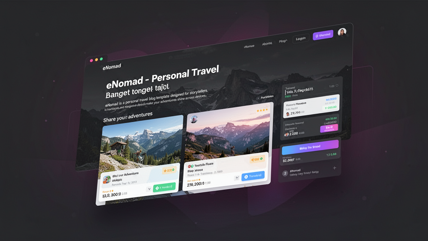 Preview of eNomad - Personal Travel Blog Template