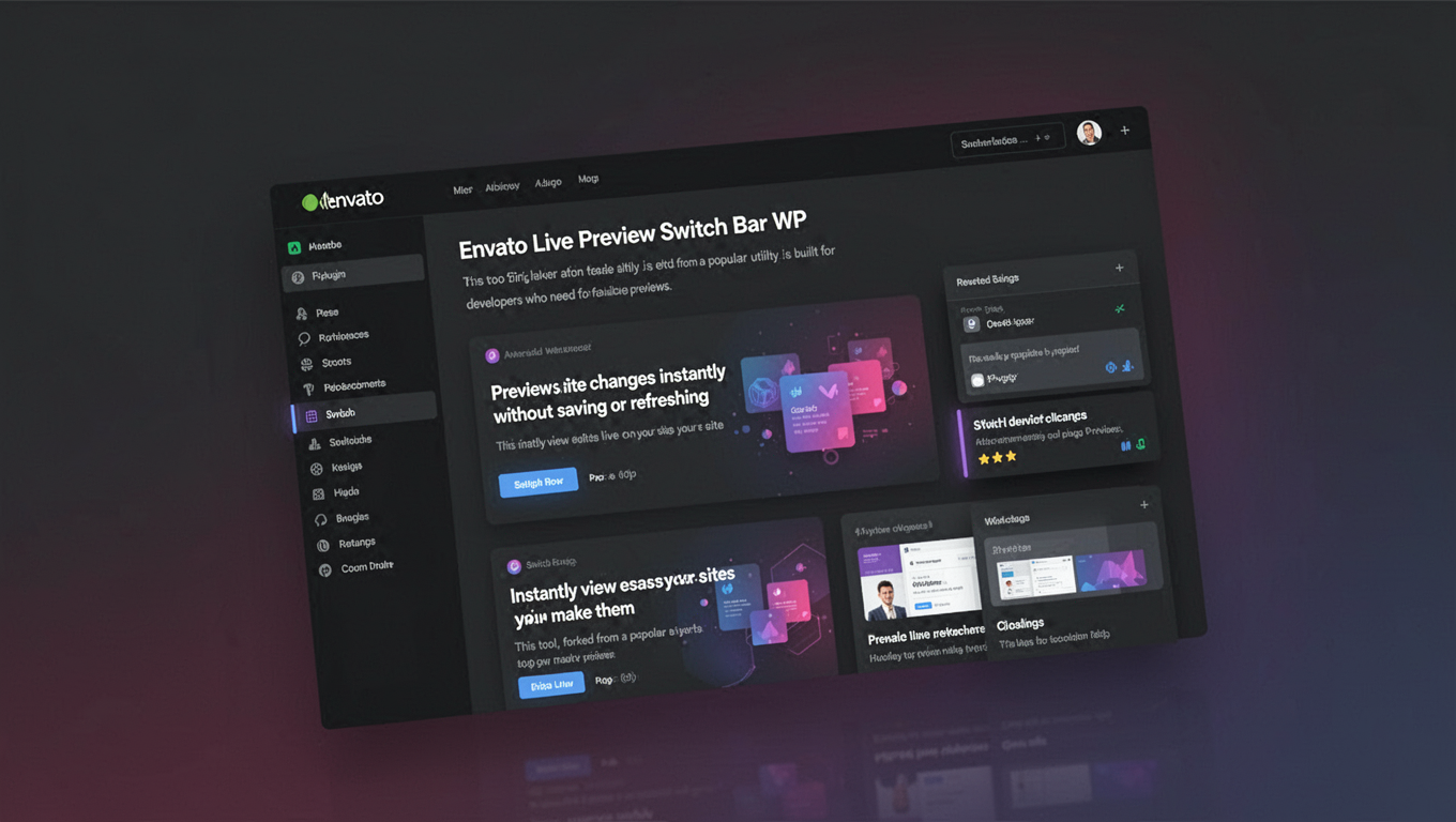 Preview of Envato Live Preview Switch Bar for WP