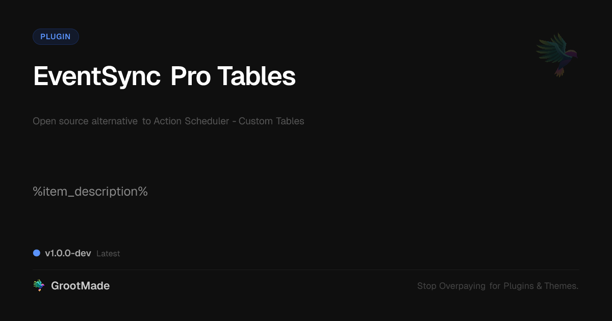 Preview of EventSync Pro Tables