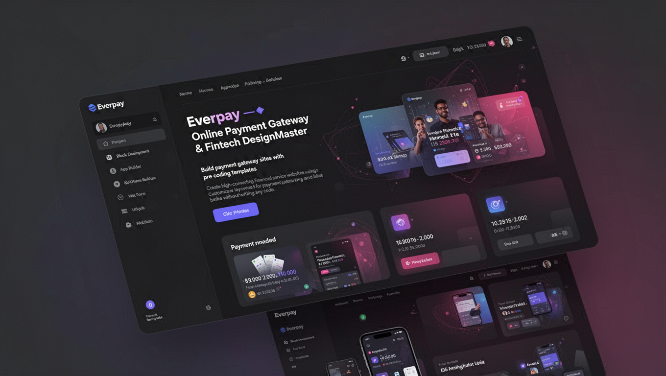 Preview of Everpay – Online Payment Gateway & Fintech DesignMaster Template Kit