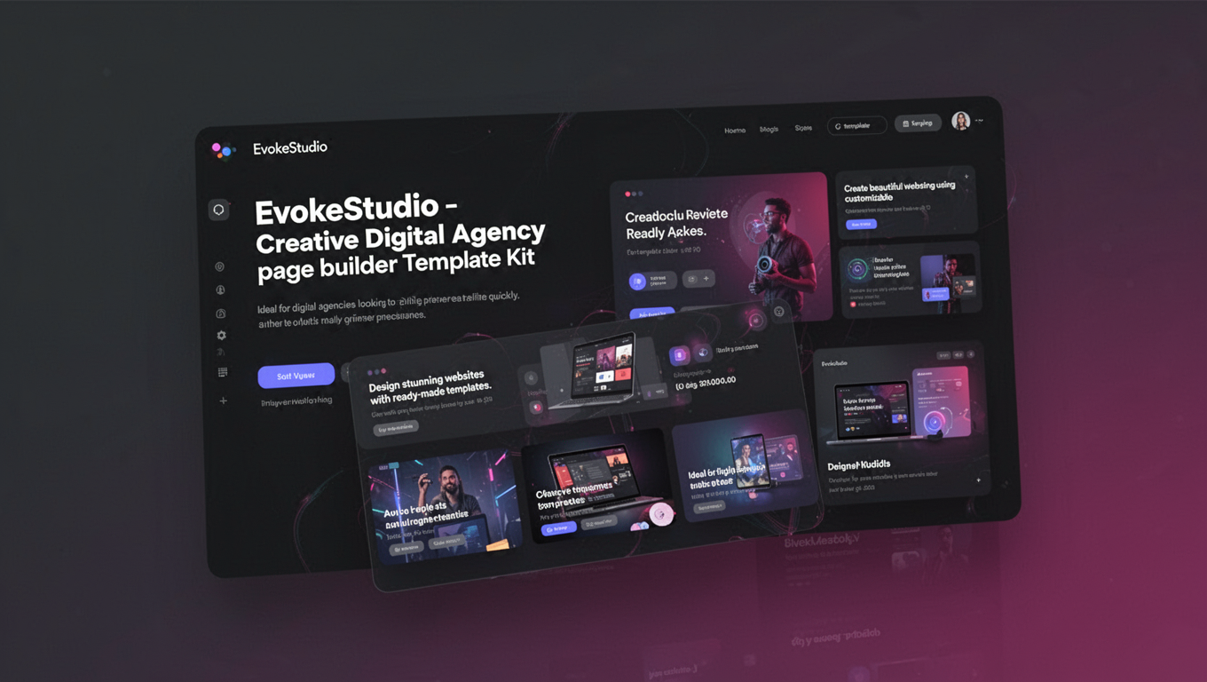Preview of EvokeStudio - Creative Digital Agency Elementor Template Kit