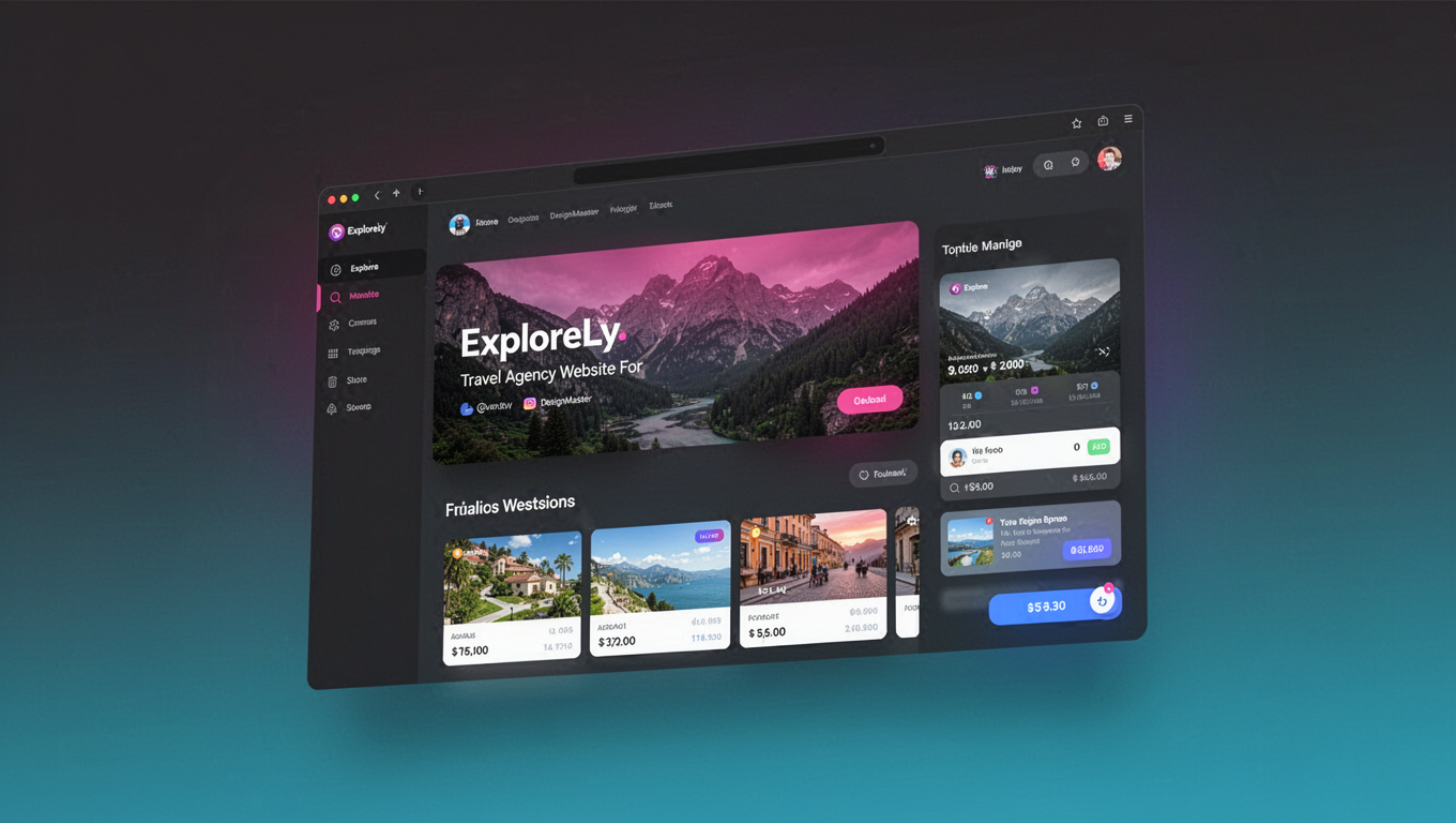 Preview of ExploreLy - Travel Agency Website For DesignMaster