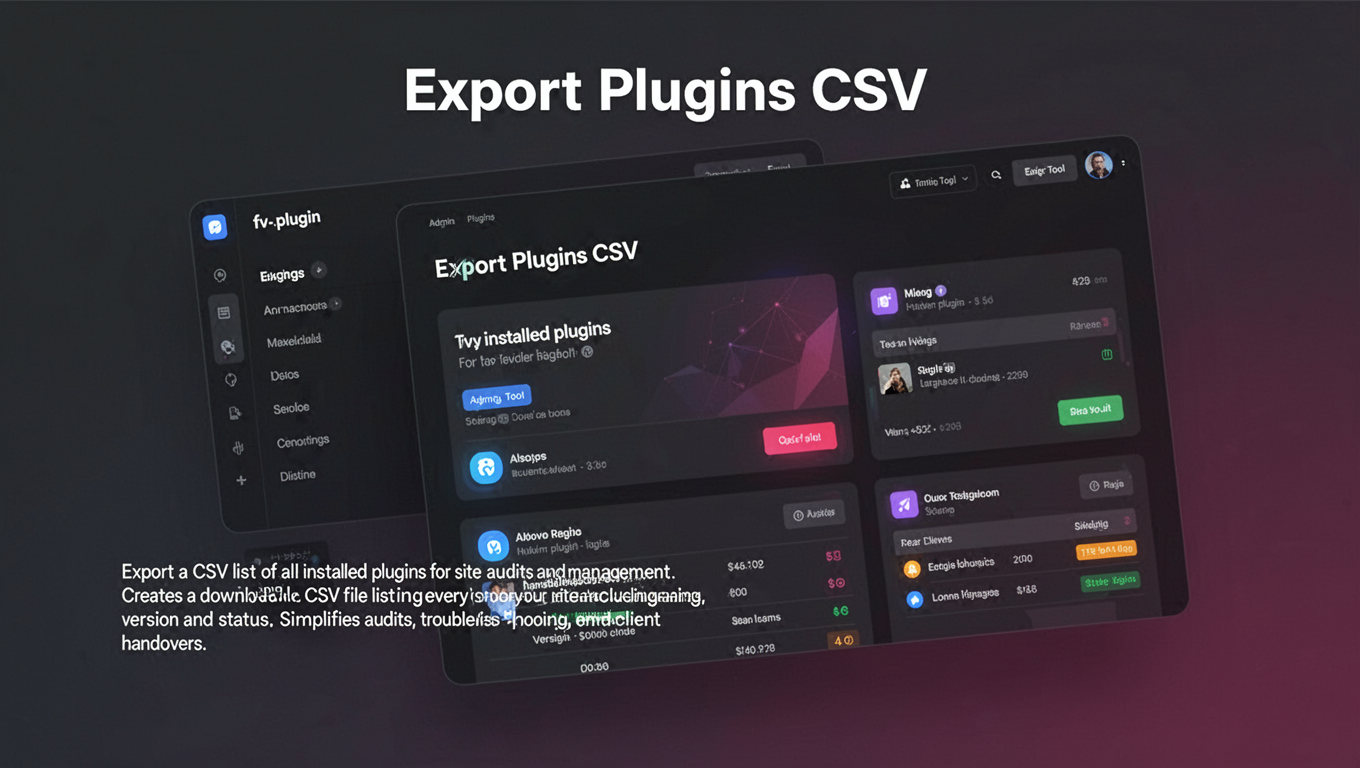 Preview of Export Plugins CSV
