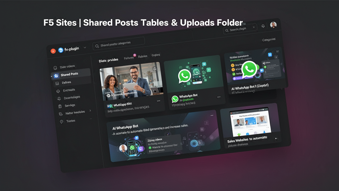Preview of F5 Sites | Shared Posts Tables & Uploads Folder