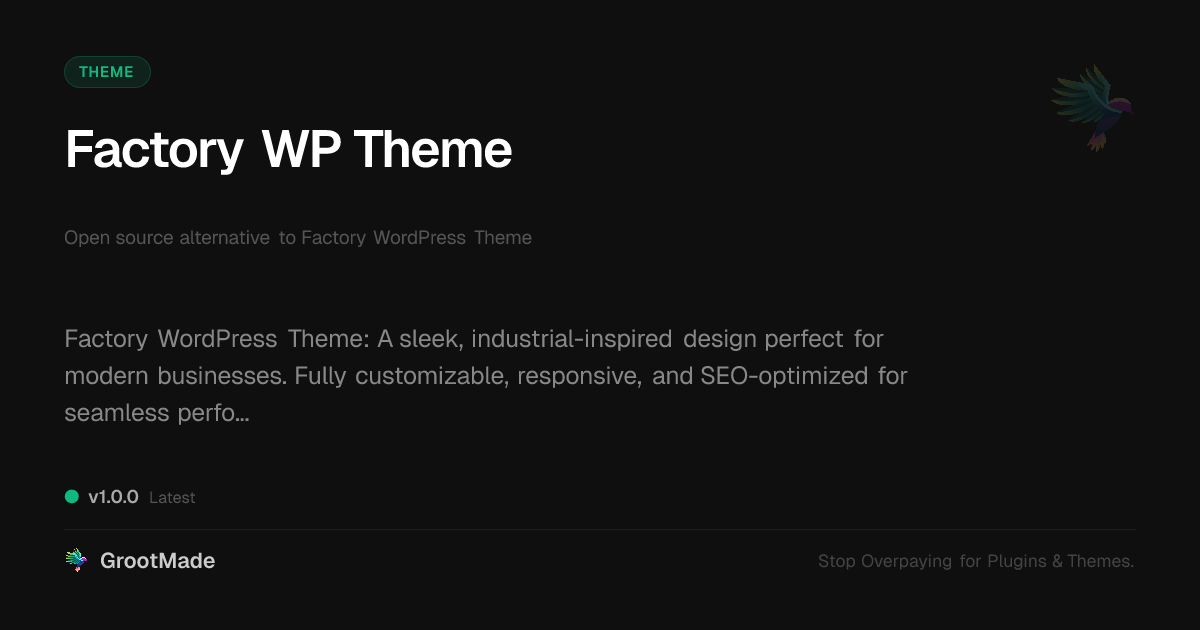 Preview of Factory WP Theme