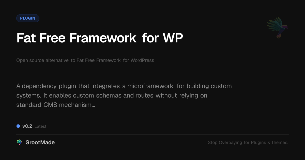 Preview of Fat Free Framework for WP