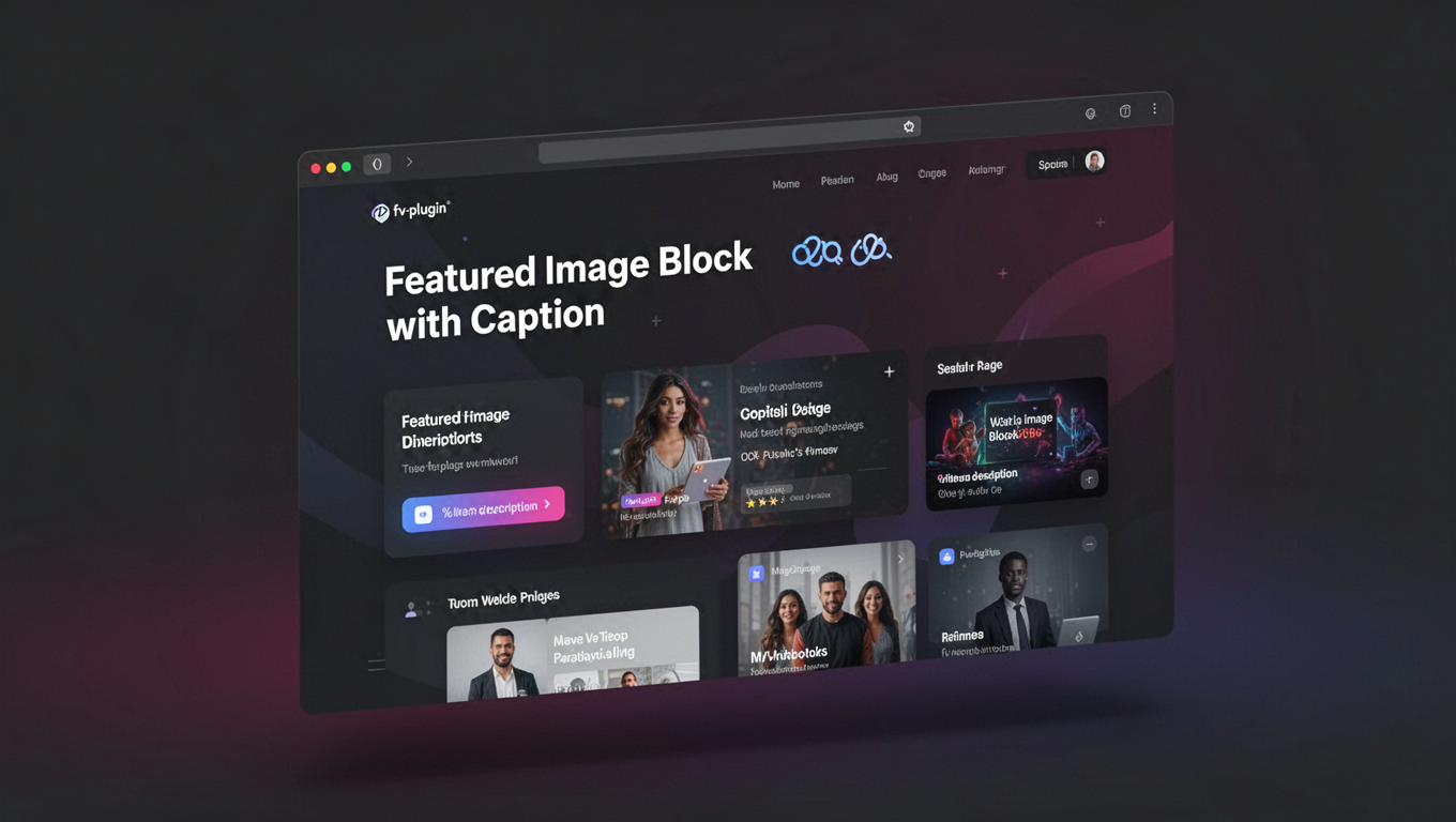 Preview of Featured Image Block with Caption