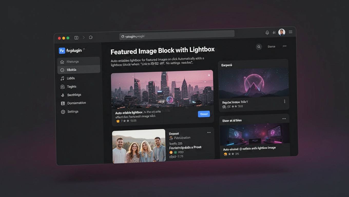 Preview of Featured Image Block with Lightbox