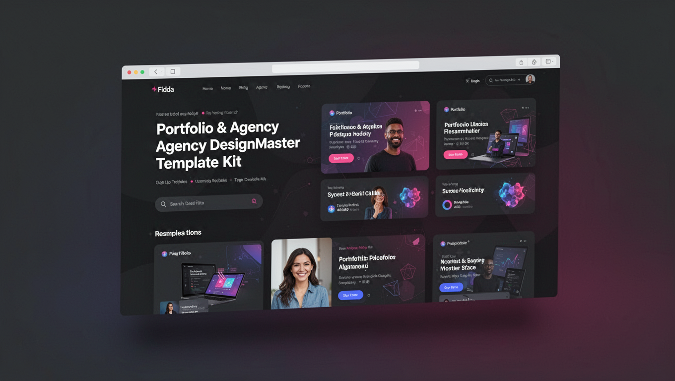 Preview of Fidda - Portfolio & Agency DesignMaster Template Kit