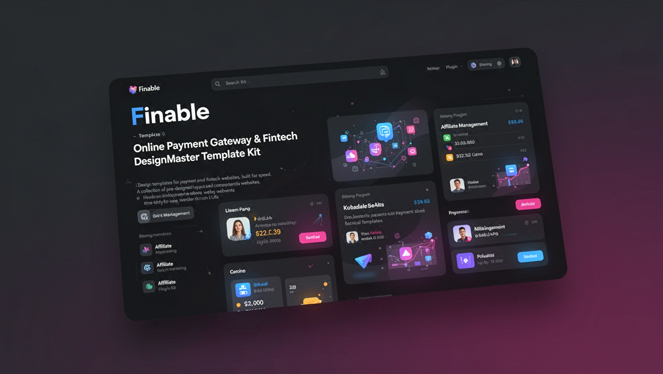 Preview of Finable - Online Payment Gateway & Fintech DesignMaster Template Kit