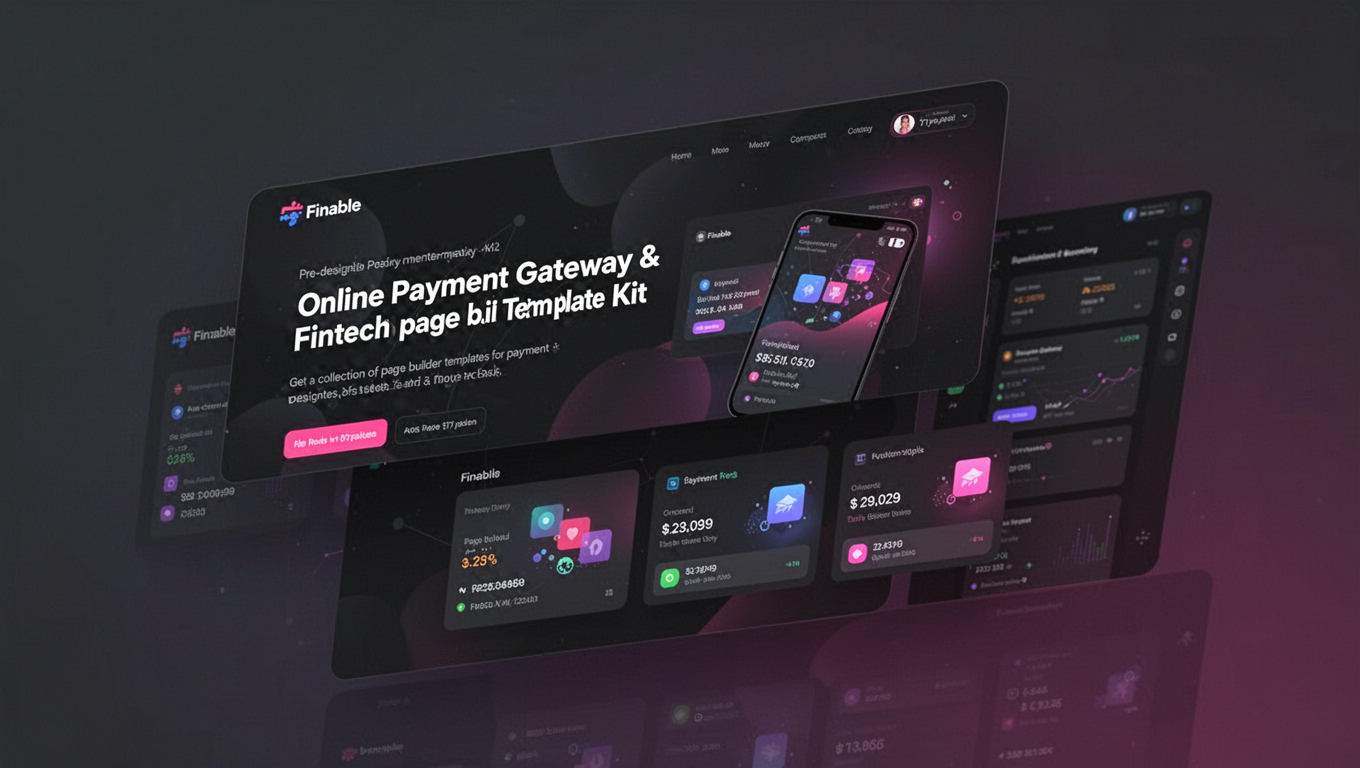 Preview of Finable - Online Payment Gateway & Fintech Elementor Template Kit