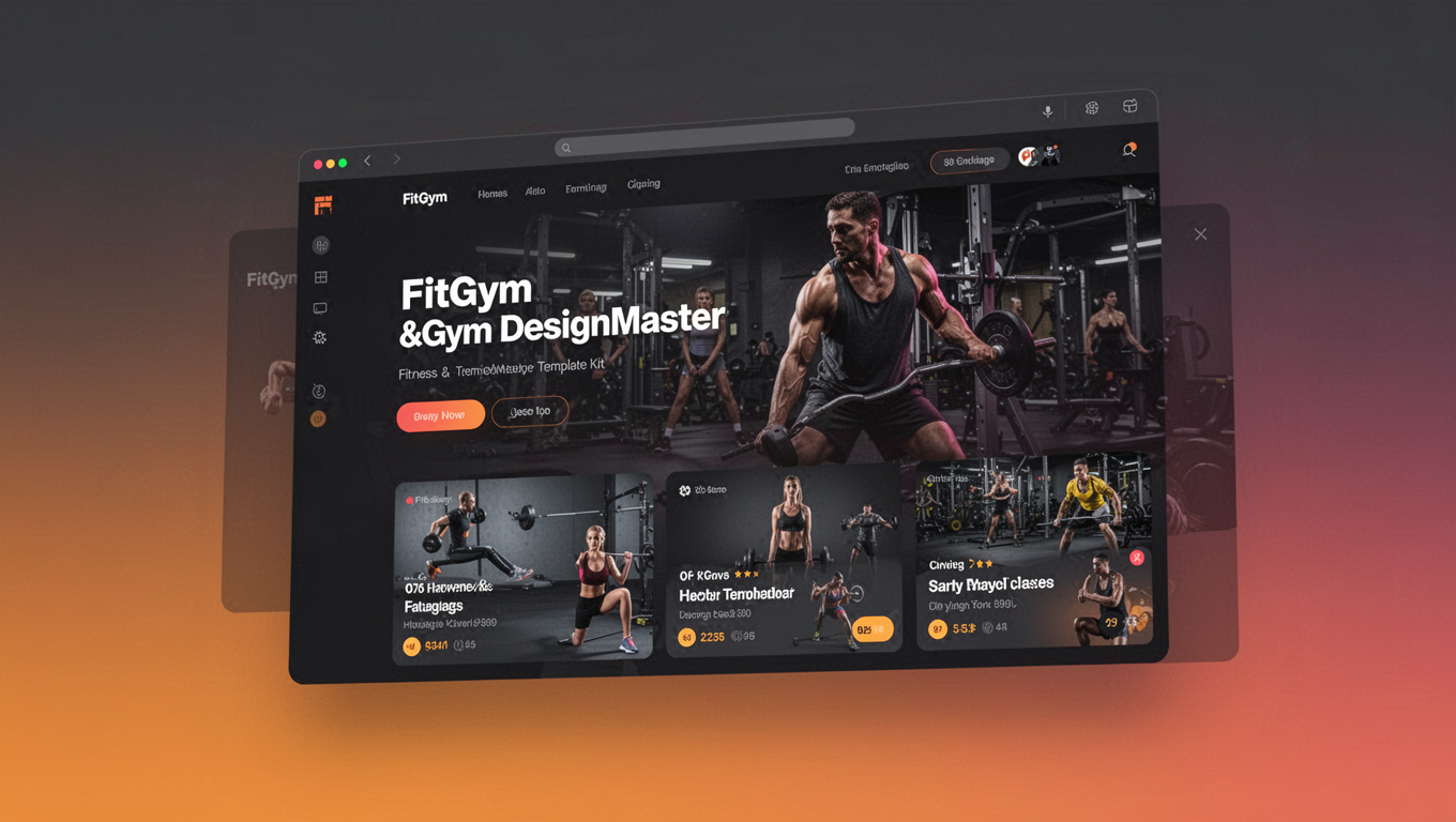 Preview of FitGym - Fitness & Gym DesignMaster Template Kit