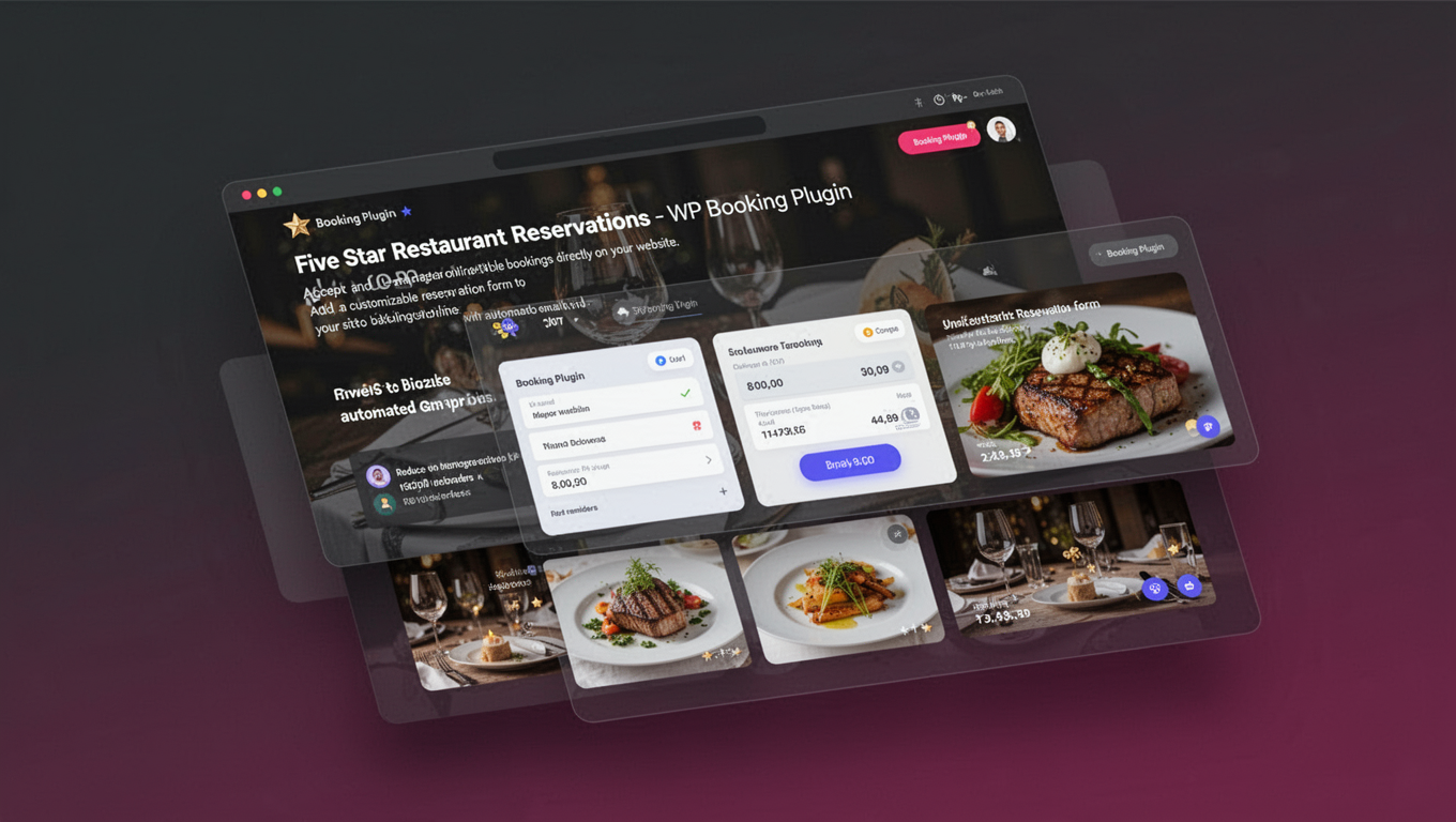 Preview of Five Star Restaurant Reservations - WP Booking Plugin