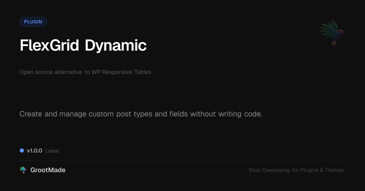Preview of FlexGrid Dynamic
