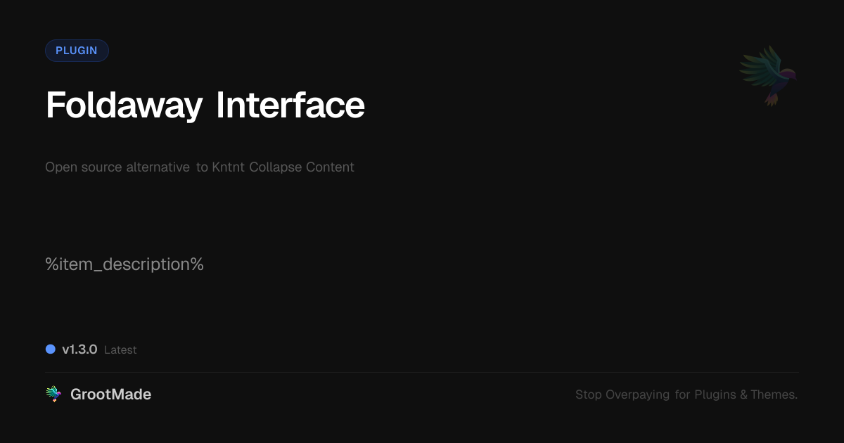 Preview of Foldaway Interface