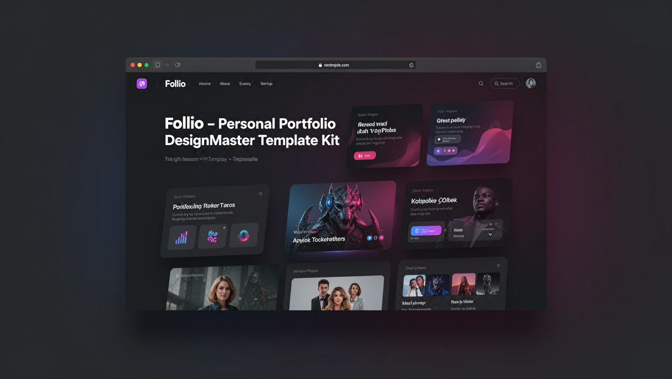Preview of Follio - Personal Portfolio DesignMaster Template Kit