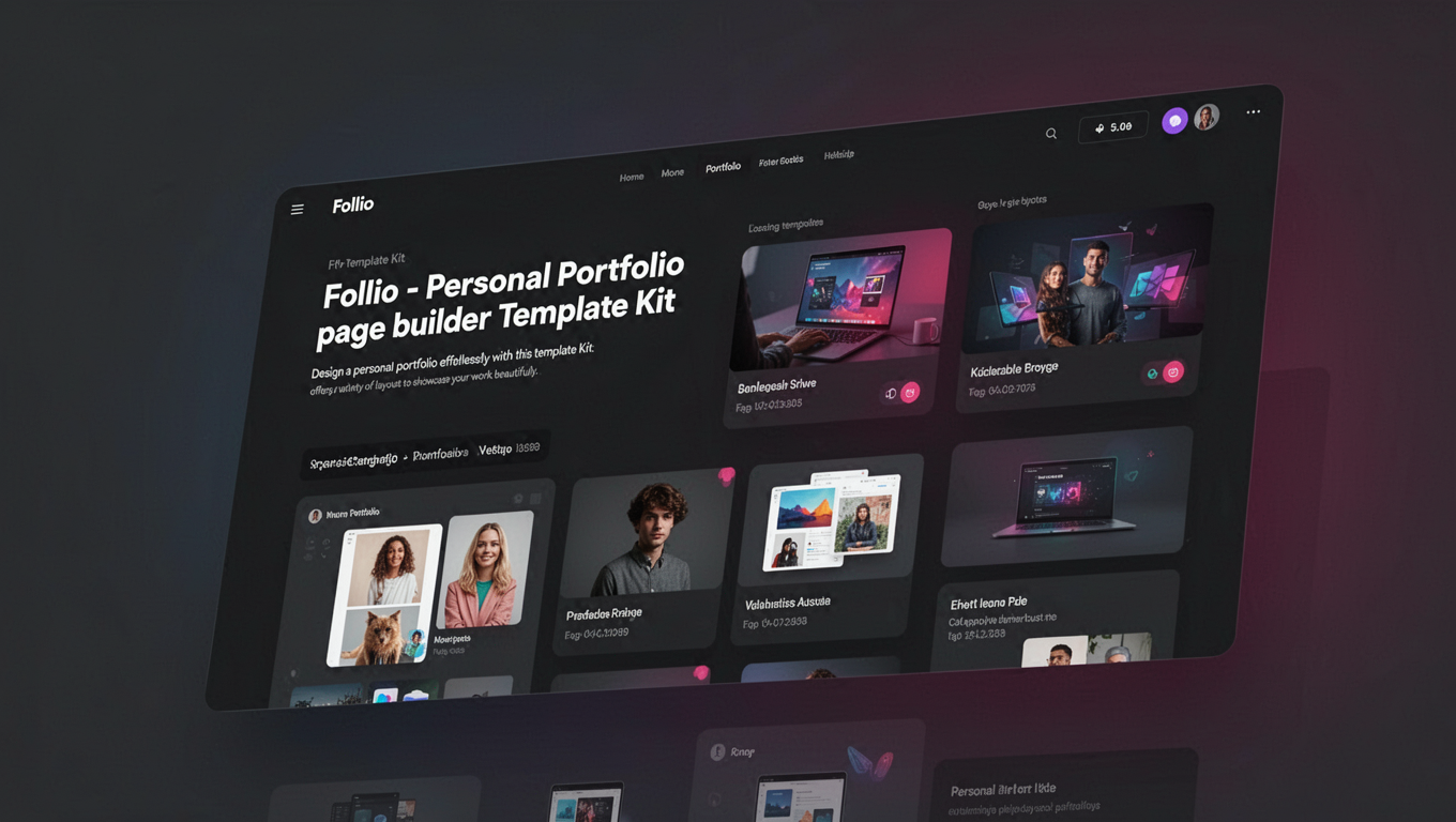 Preview of Follio - Personal Portfolio Elementor Template Kit