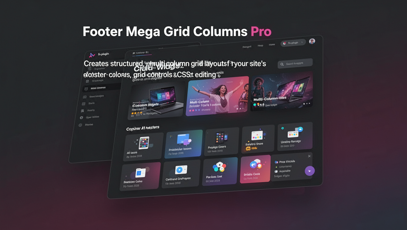Preview of Footer Mega Grid Columns Pro