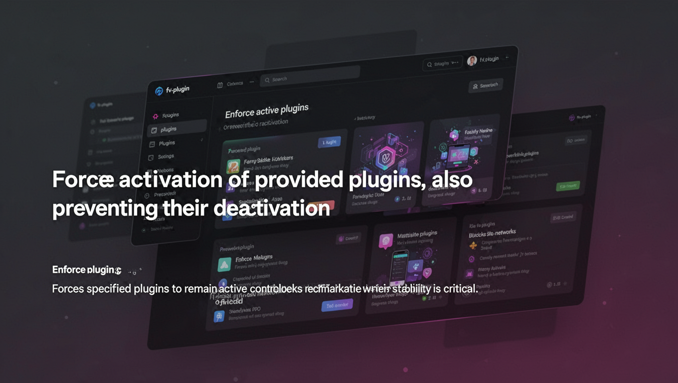 Preview of Force activation of provided plugins, also preventing their deactivation