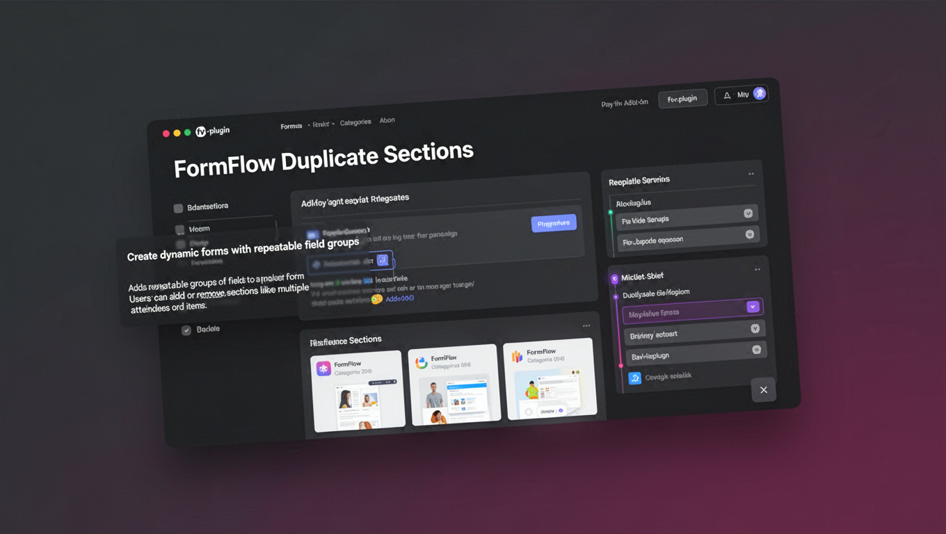 Preview of FormFlow Duplicate Sections