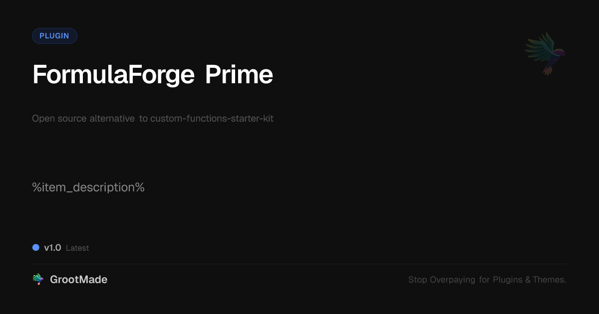 Preview of FormulaForge Prime