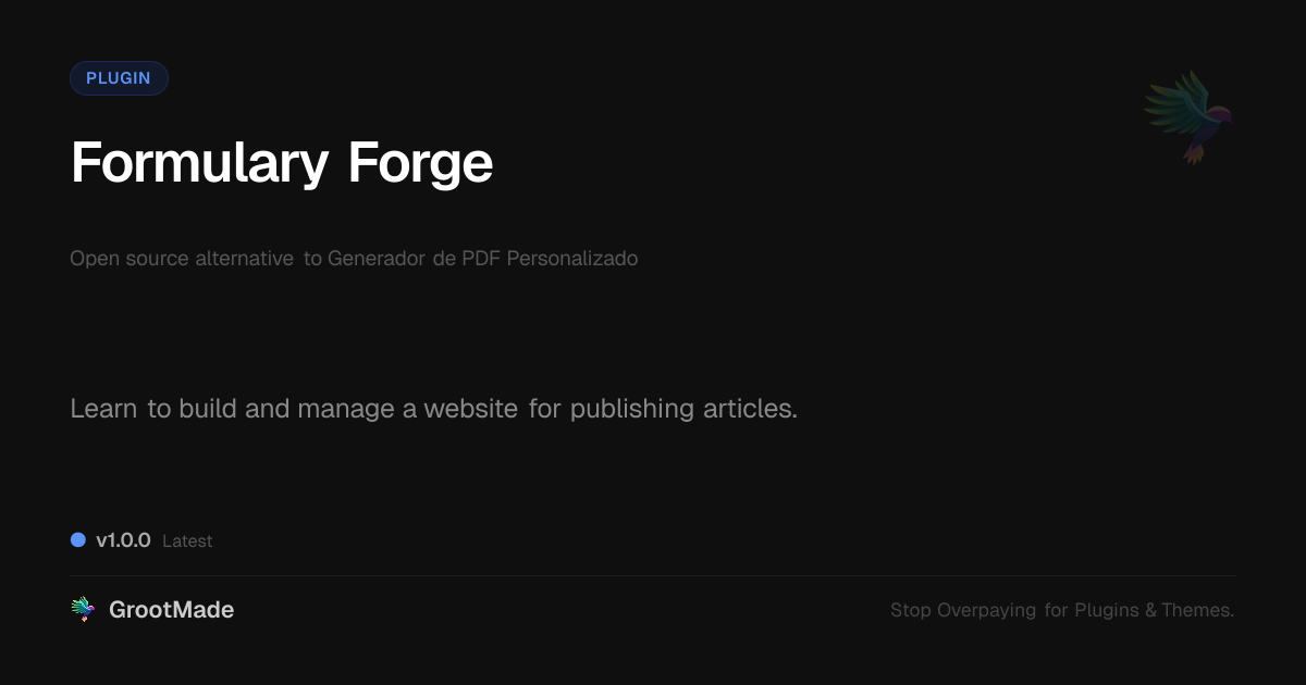 Preview of Formulary Forge