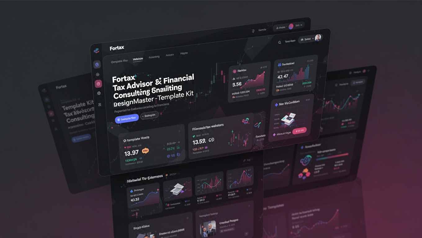 Preview of Fortax - Tax Advisor & Financial Consulting DesignMaster Template Kit