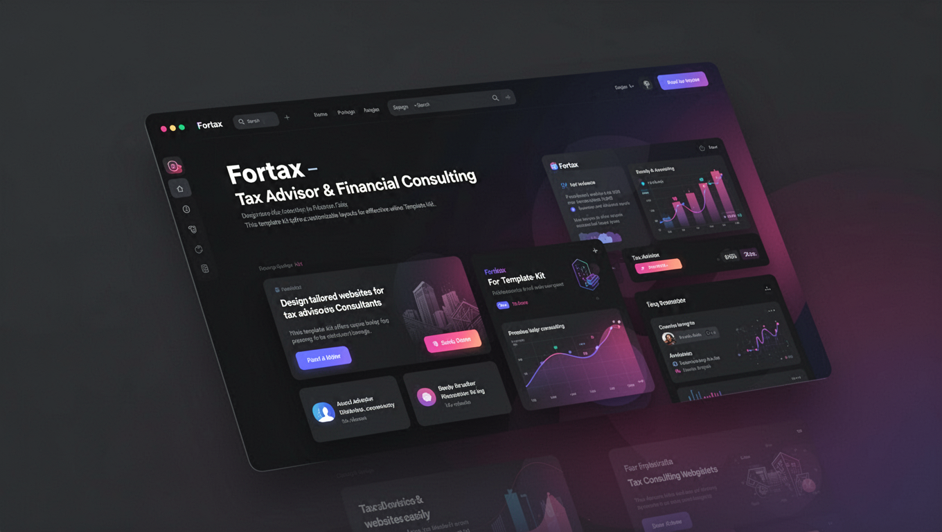 Preview of Fortax - Tax Advisor & Financial Consulting Elementor Template Kit