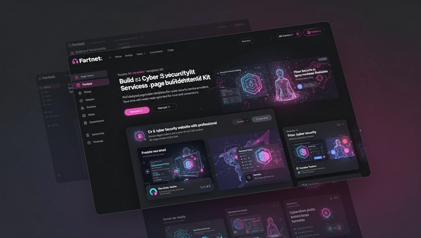 Preview of Fortnet - Cyber Security Services Elementor Template Kit