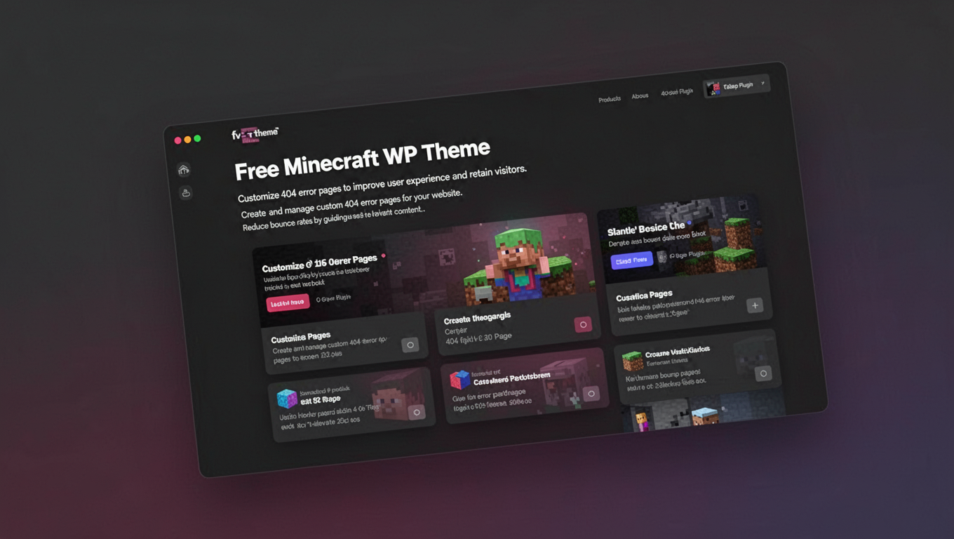 Preview of Free Minecraft WP Theme