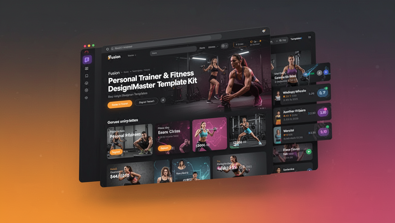 Preview of Fusion - Personal Trainer & Fitness DesignMaster Template Kit